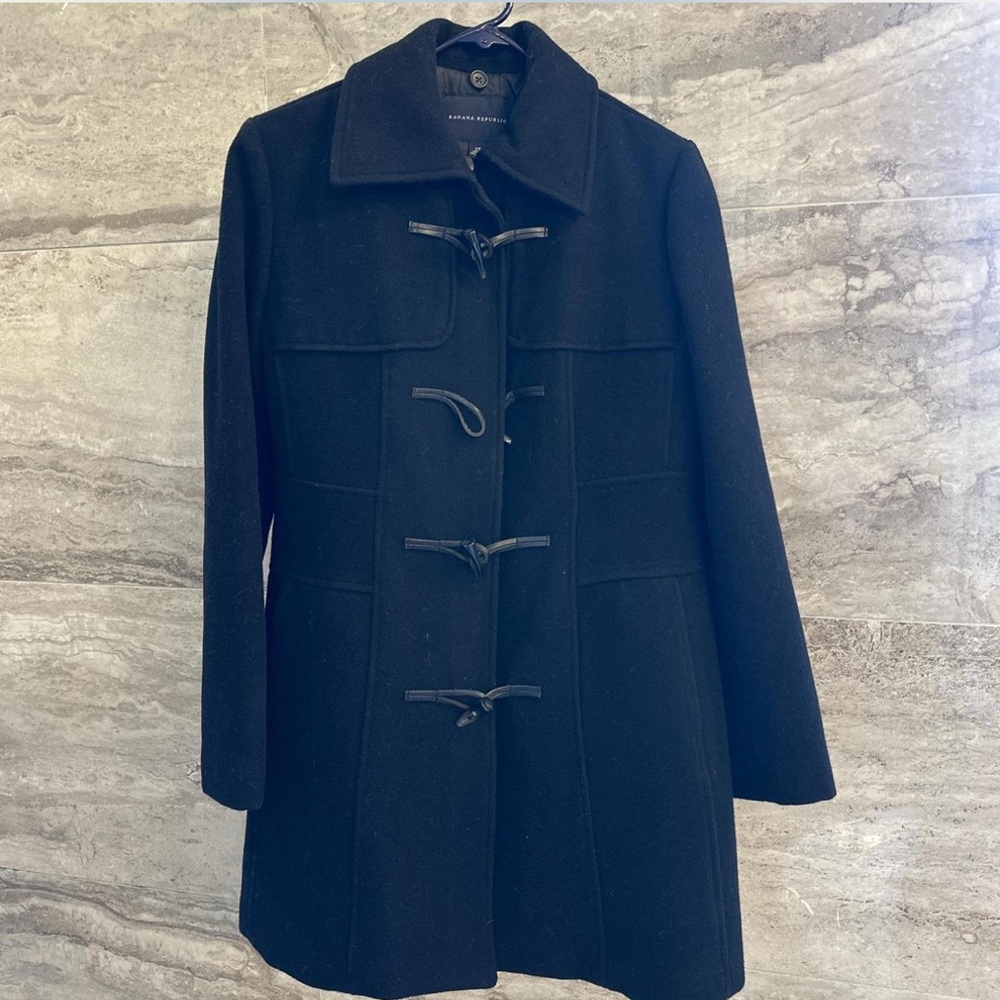 Women's Black Toggle Coat